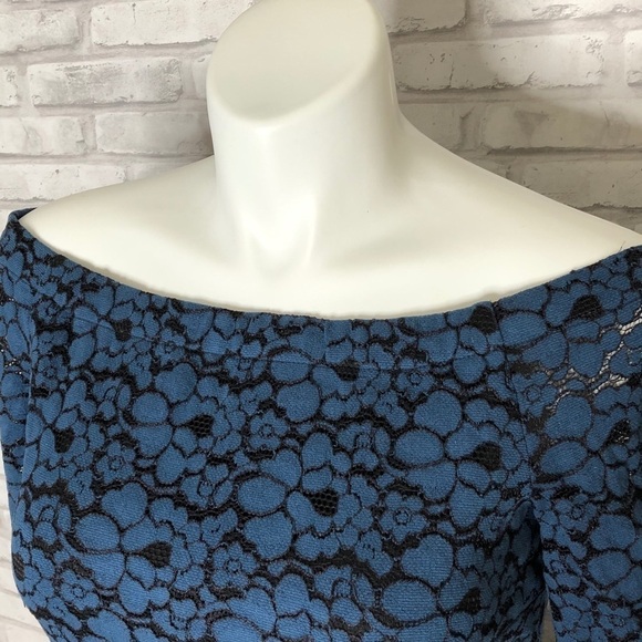 Lark & Ro blue & black lace dress, NWOT, 14 - Picture 6 of 7